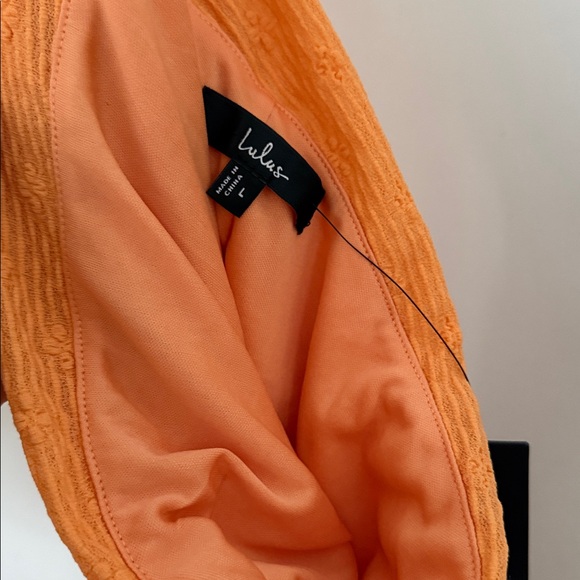 Lulus Domicia Light Orange Ribbed One-Shoulder Maxi Dress size large - Picture 5 of 6